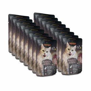 Leonardo Nassfutter für Katzen im Frischebeutel, Kaninchen + Cranberries, 16 x 85 g
