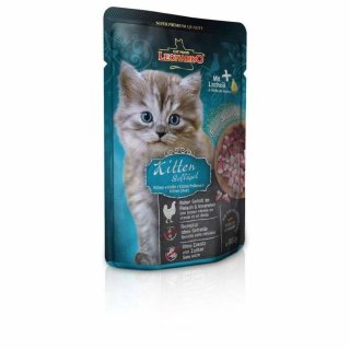 Leonardo Nassfutter für Katzen im Frischebeutel, Kitten, Geflügel, 16 x 85 g