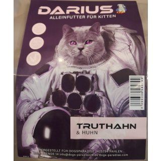 Darius Katzenfutter Truthahn & Huhn für Erwachsene Katzen 1,5 kg